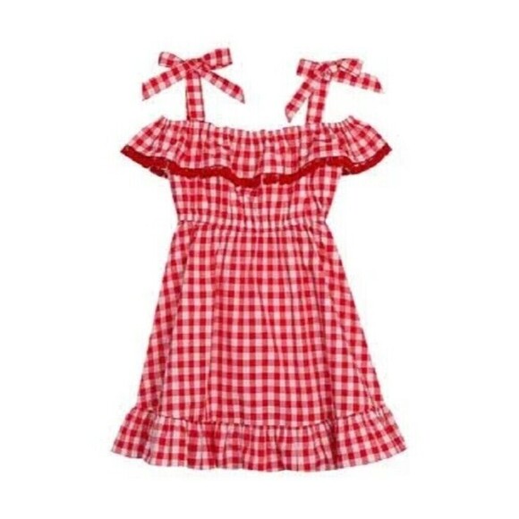 Rare Editions Little Girls Red Ruffle Dress Off The Shoulder Size 3T - Picture 1 of 5